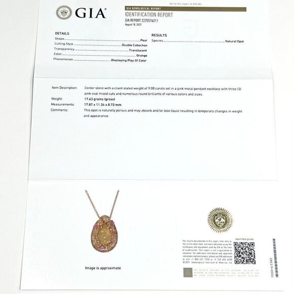 Natural Ethiopian Sapphire Necklace 14kGold 11.5TCW GIA Certified $8,950 016621 - Picture 13 of 13